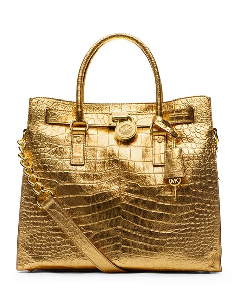 michael kors hamilton crocodile bag|michael kors crocodile embossed bag.